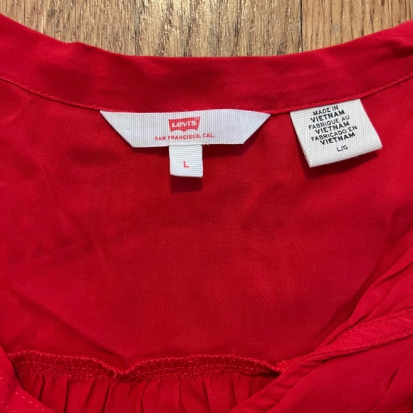 Levi's Red Long Sleeve Blouse - Picture 2 of 3